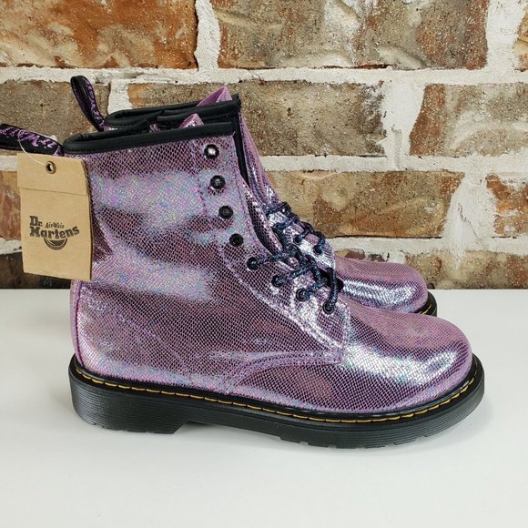 Dr. Martens Shoes Dr Martens 46 Y Pink Glitter Combat Boots Youth